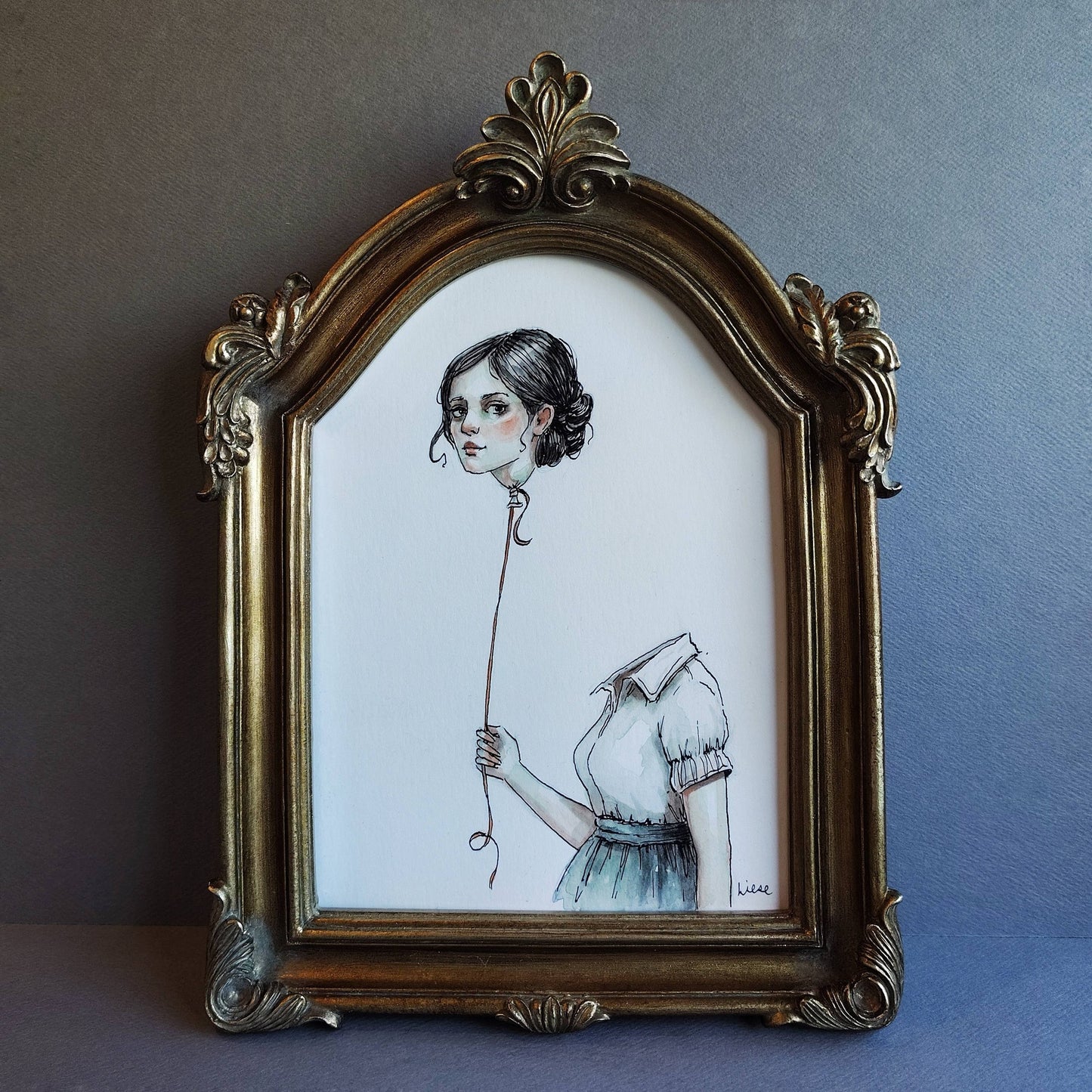 Framed Original Watercolor Painting- Perspective
