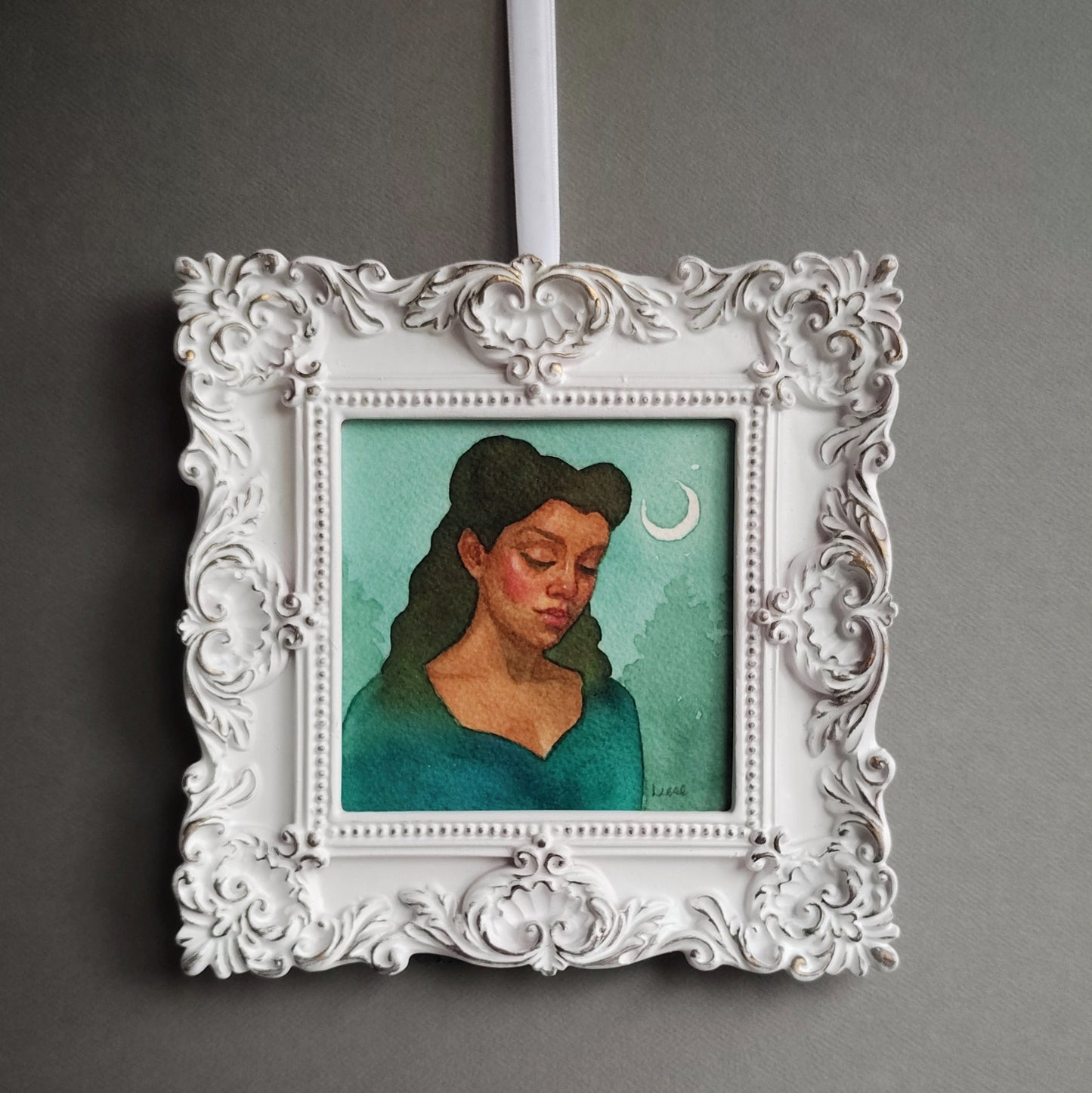 Original Framed Painting - Night Garden 2